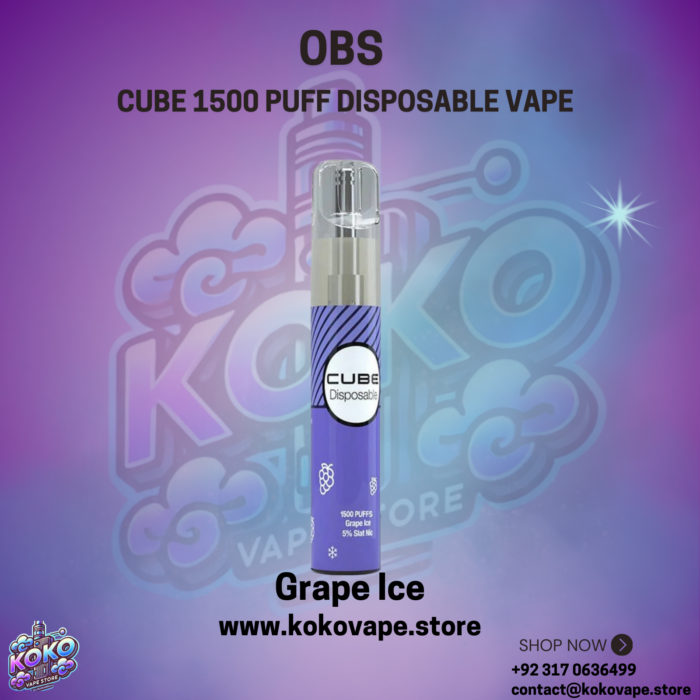 OBS Cube 1500 Puff Disposable vape grape ice