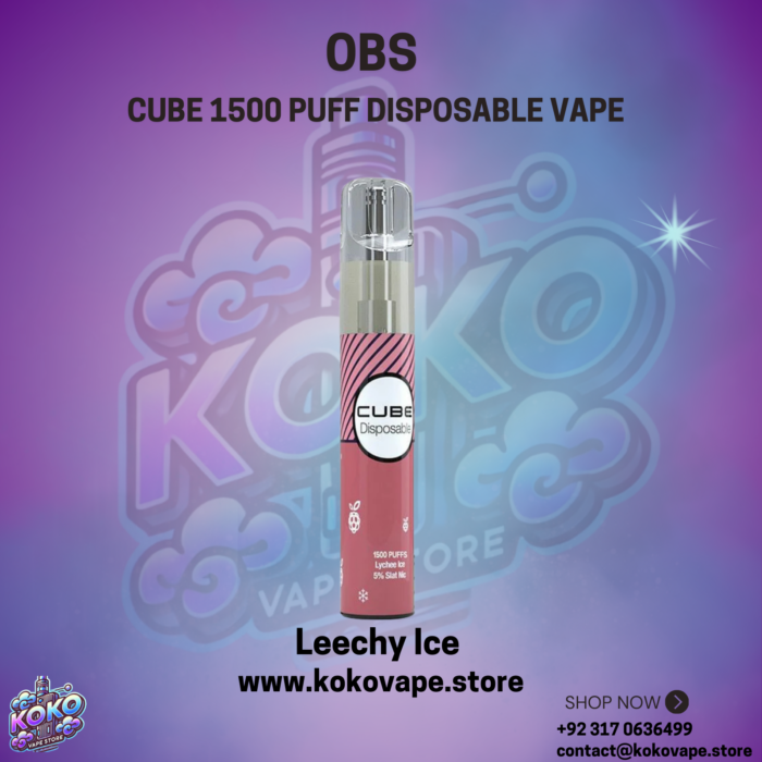 OBS Cube 1500 Puff Disposable vape leechy ice